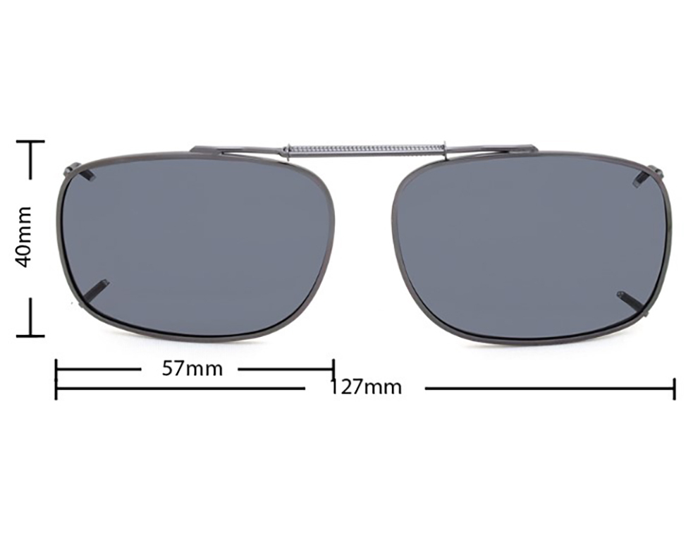 Stalkers Clip On Size 7 Dark Gunmetal Frame / Smoke Polarised Lenses