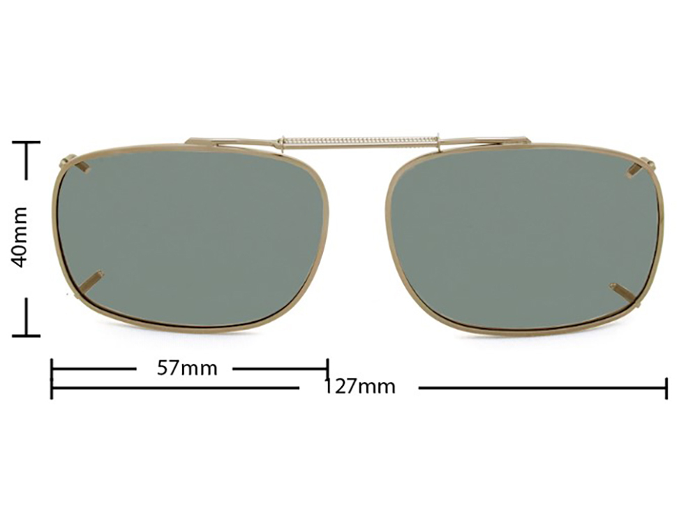[9337217035800] Stalkers Clip On Size 7 Light Gold Frame / G15 Polarised Lenses