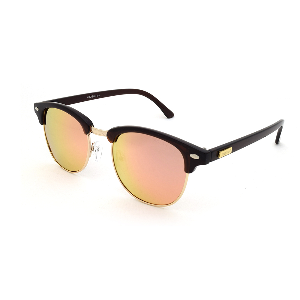 Stiletto Addison C8 Crystal Brown Gold / Pink Revo Polarised Lenses