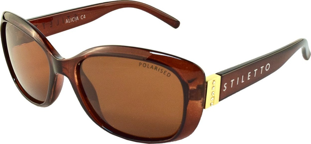 [9340457017208] Stiletto Alicia C4 Crystal Dark Brown / Brown Polarised Lenses