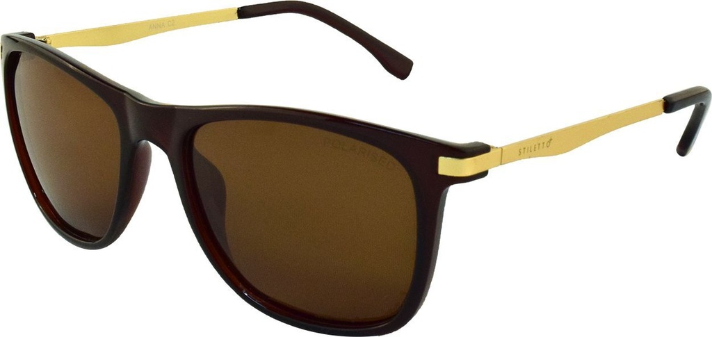 Stiletto Anna C2 Crystal Dark Brown Light Gold / Brown Polarised Lenses