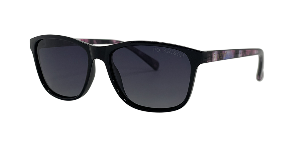 Stiletto April C5 Shiny Black w Demi Purple / Smoke Gradient Polarised Lenses