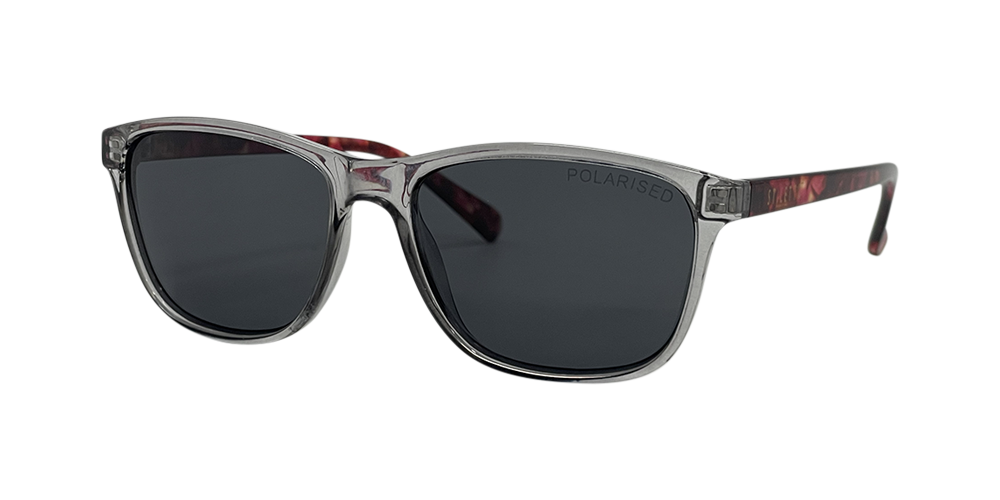 Stiletto April C7 Crystal Smoke w Brown Gold Stripe / Smoke Polarised Lenses