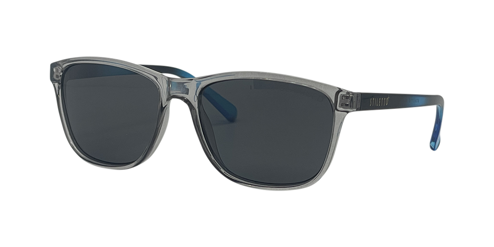 Stiletto April C9 Crystal Dark Smoke w Blue Fade / Smoke Polarised Lenses
