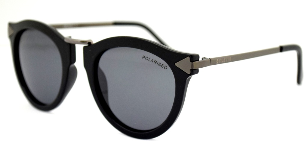 Stiletto Arcadia C1 Black w Silver / Smoke Polarised Lenses
