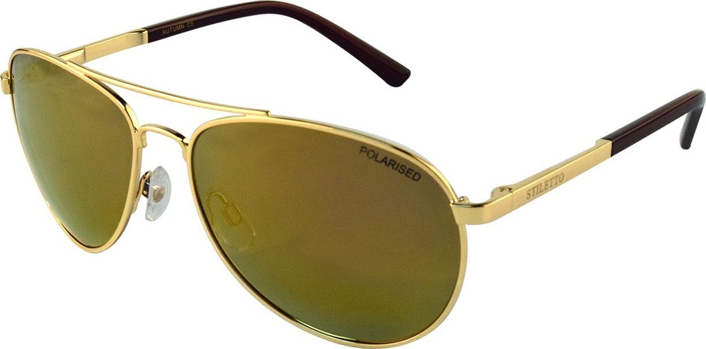 Stiletto Autumn C5 Light Gold / Gold Revo Polarised Lenses
