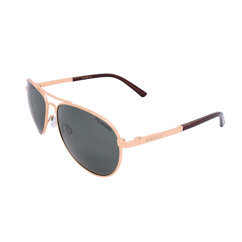 [9340457024756] Stiletto Autumn C6 Light Gold / Green Polarised Lenses