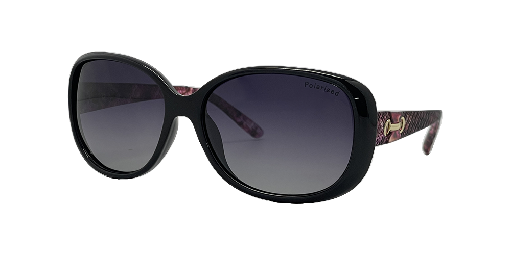 Stiletto Ava C5 Shiny Black w Demi Purple / Smoke Gradient Polarised Lenses