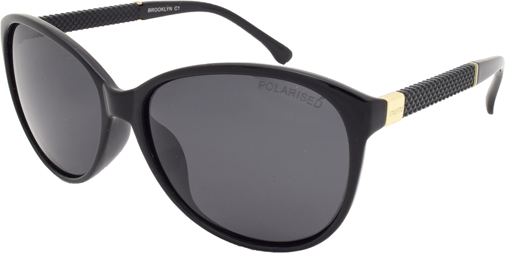Stiletto Brooklyn C1 Black Gold / Smoke Polarised Lenses