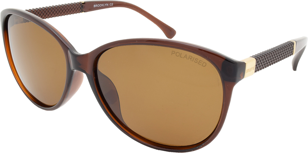 Stiletto Brooklyn C2 Crystal Brown Gold / Brown Polarised Lenses