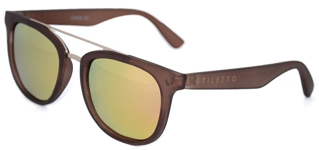 Stiletto Coco C5 Crystal Dark Brown / Pink Revo Polarised Lenses