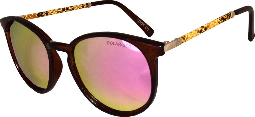 Stiletto Cody C5 Crystal Brown / Peach Revo Polarised Lenses