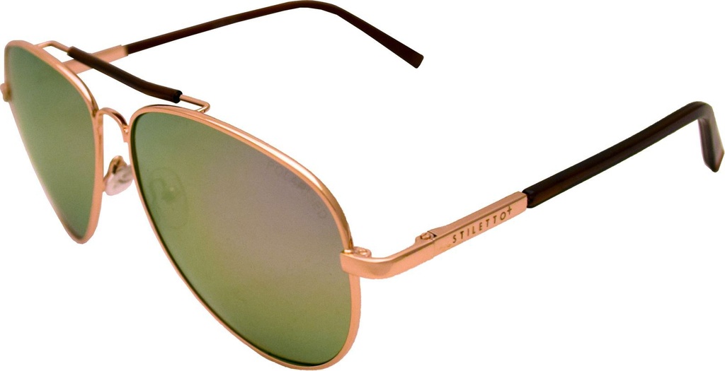 Stiletto Dixie C10 Crystal Dark Brown Gold / Purple Revo Polarised Lenses