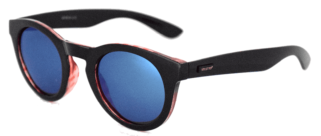 Stiletto Geneva C13 Black w Pink / Blue Revo Polarised Lenses