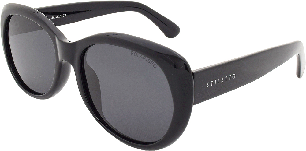 Stiletto Jackie C1 Shiny Black / Smoke Polarised Lenses