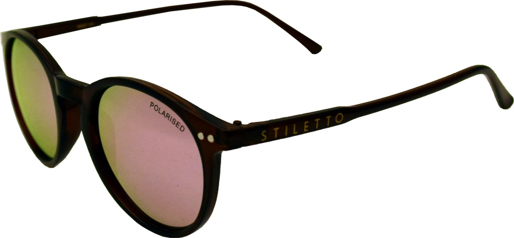 Stiletto Maly C4 Crystal Dark Brown / Black Pink Revo Polarised Lenses