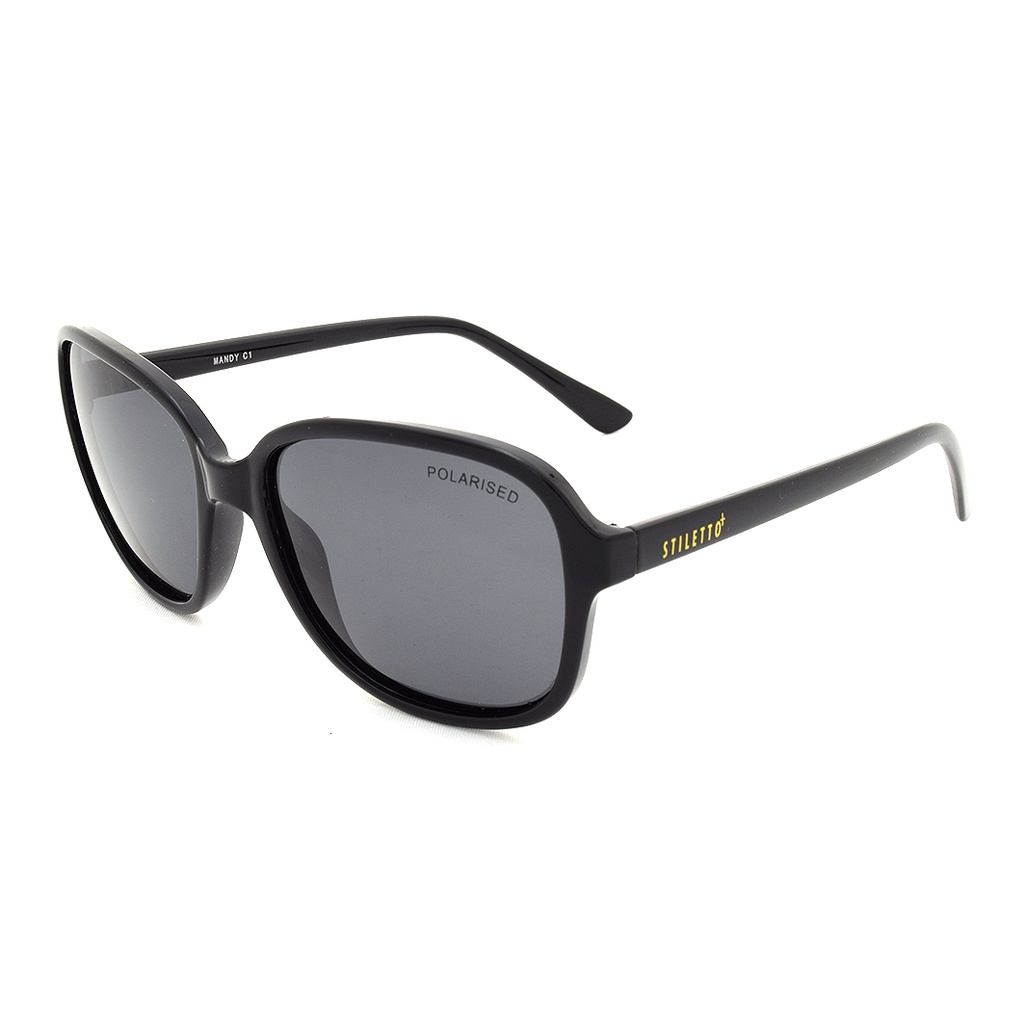 Stiletto Mandy C1 Shiny Black / Smoke Polarised Lenses