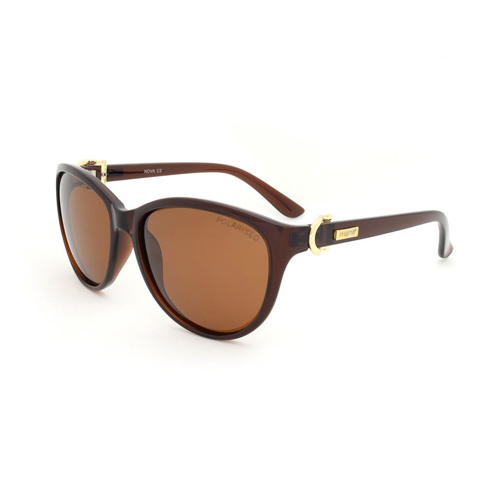 Stiletto Nova C2 Crystal Dark Brown Light Gold / Brown Polarised Lenses