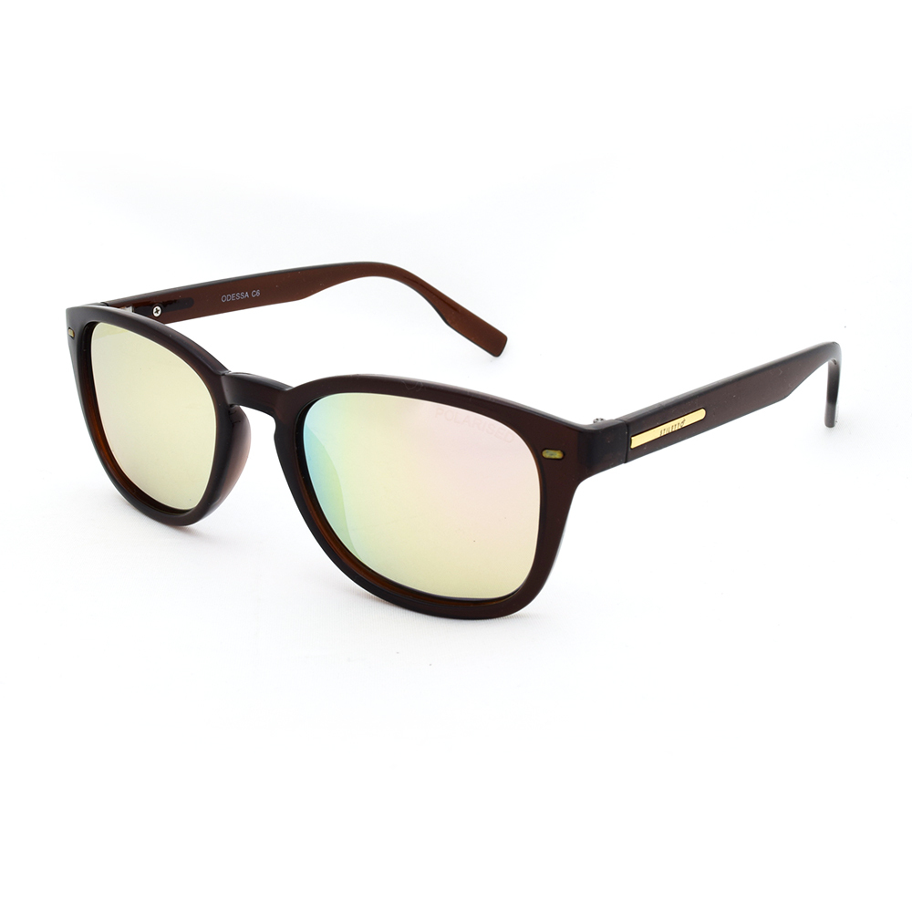 [9337217000426] Stiletto Odessa C6 Crystal Dark Brown / Light Pink Revo Polarised Lenses