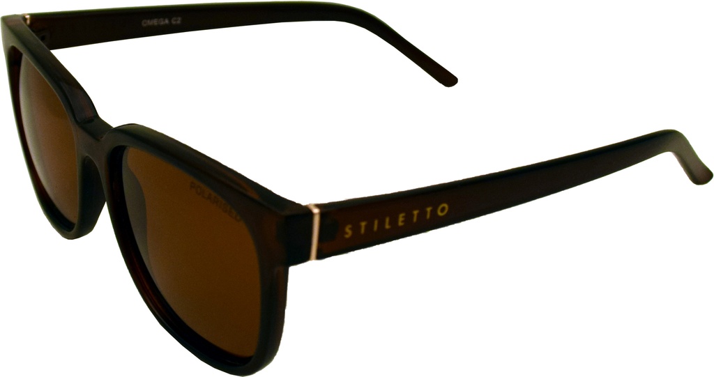 [9340457023254] Stiletto Omega C2 Crystal Dark Brown / Brown Polarised Lenses
