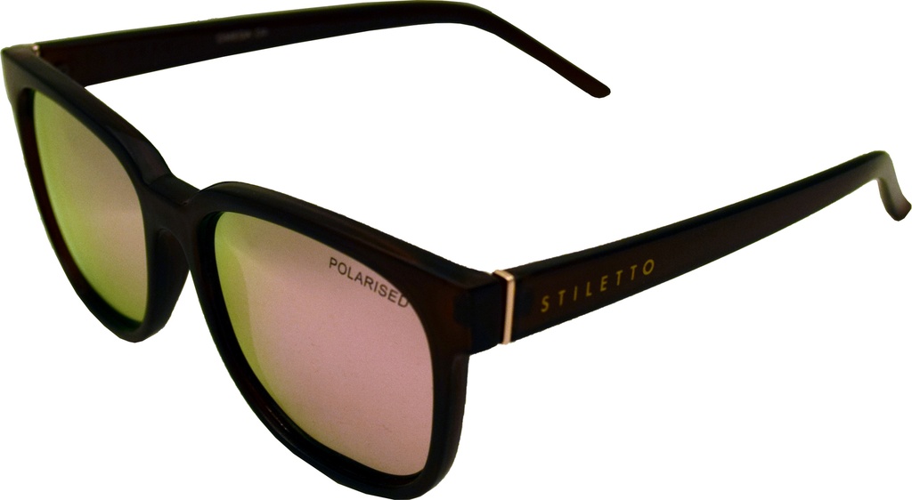Stiletto Omega C4 Crystal Dark Brown / Black Pink Revo Polarised Lenses