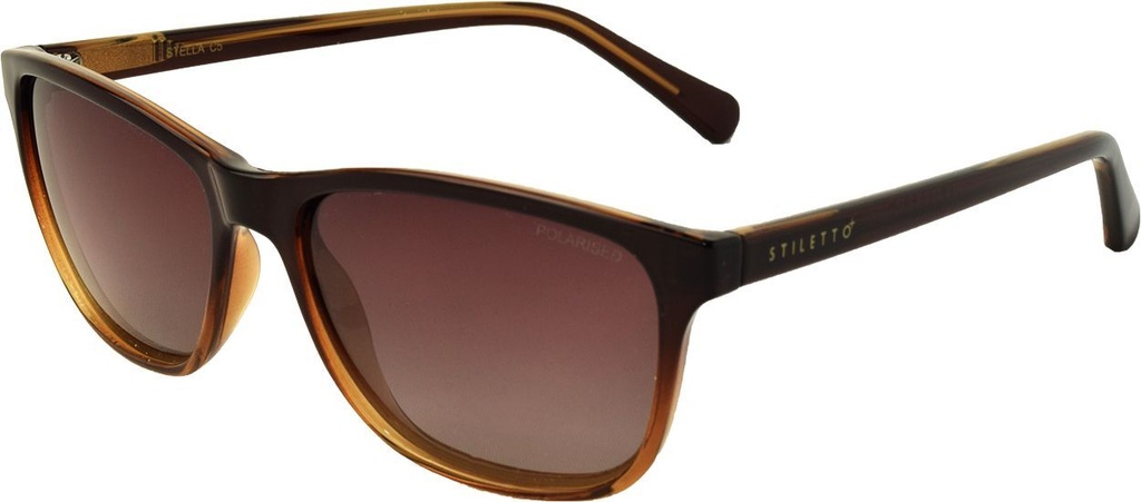 [9340457018281] Stiletto Stella C5 Crystal Brown / Smoke Gradient Polarised Lenses