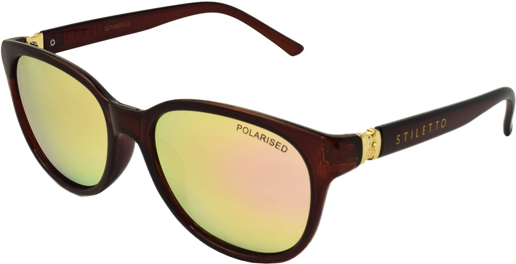Stiletto Summer C3 Crystal Dark Brown / Peach Revo Polarised Lenses