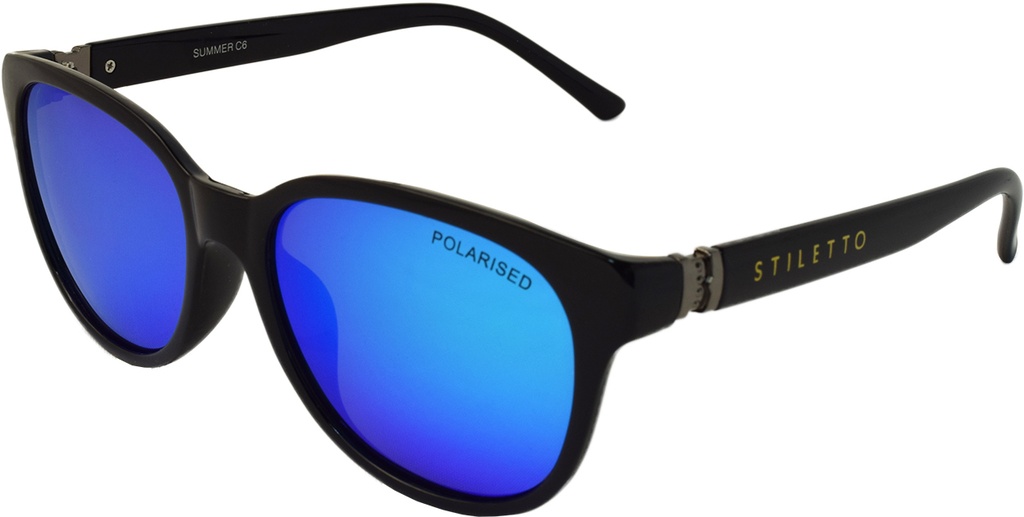 Stiletto Summer C6 Black / Ice Blue Revo Polarised Lenses