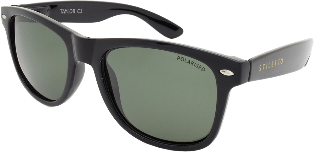 [9340457016195] Stiletto Taylor C1 & C11 Black / Brown Green Polarised Lenses