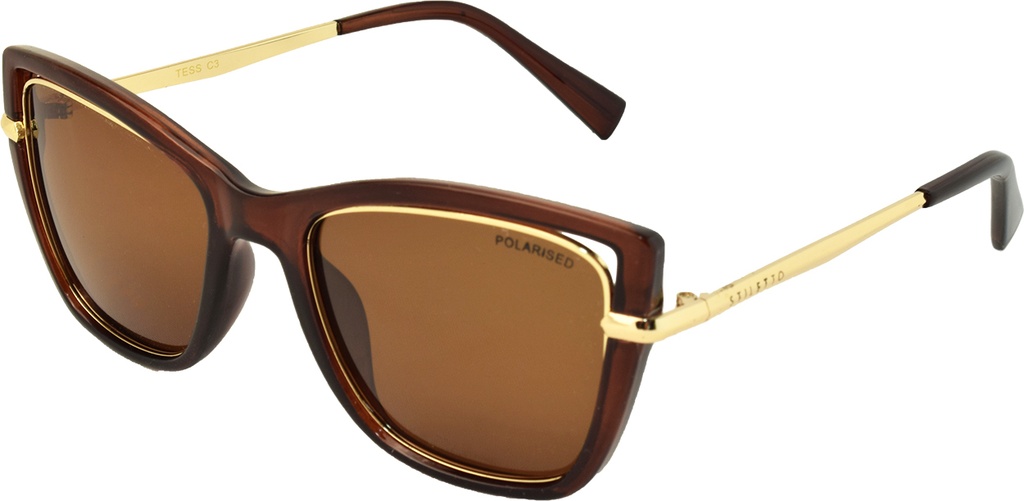 Stiletto Tess C3 Crystal Dark Brown / Brown Polarised Lenses