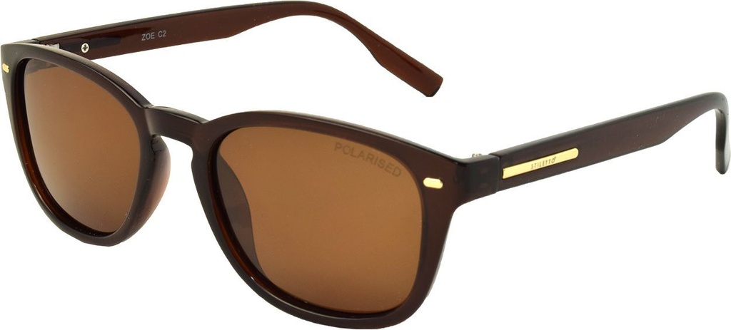 [9340457016652] Stiletto Zoe C2 Crystal Dark Brown Light Gold / Brown Polarised Lenses