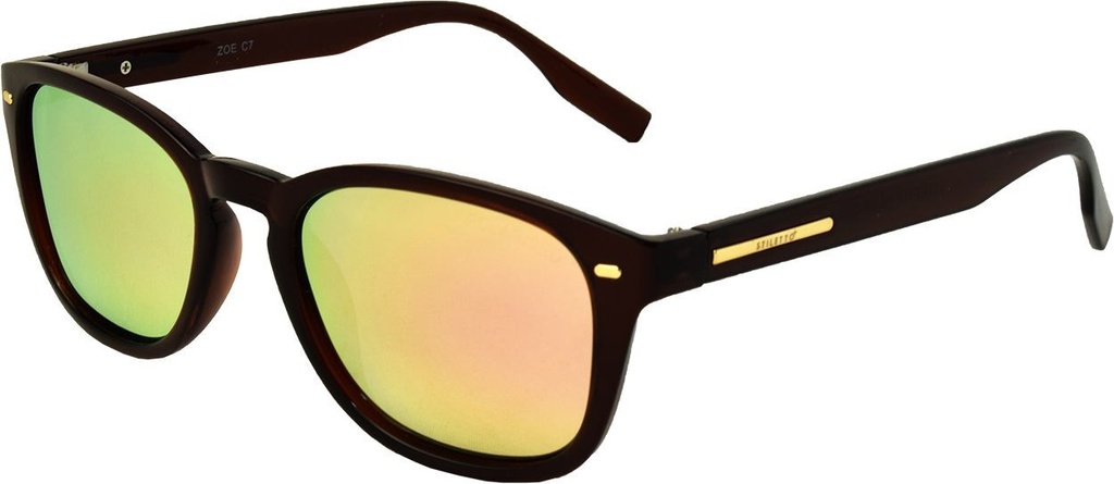 Stiletto Zoe C7 Crystal Dark Brown Light Gold / Pink Revo Polarised Lenses