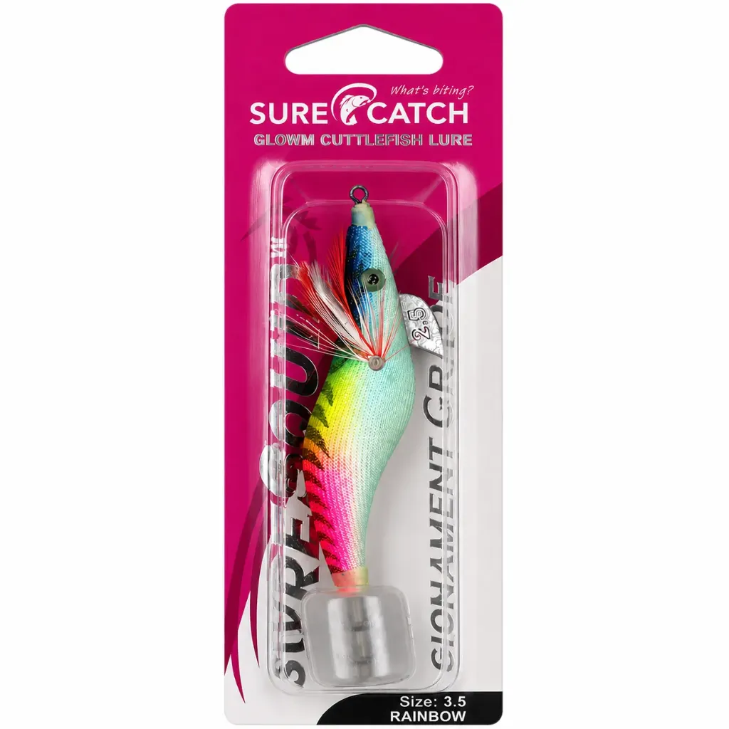 SureCatch Squid Jig Lure Rainbow | Size 3.5