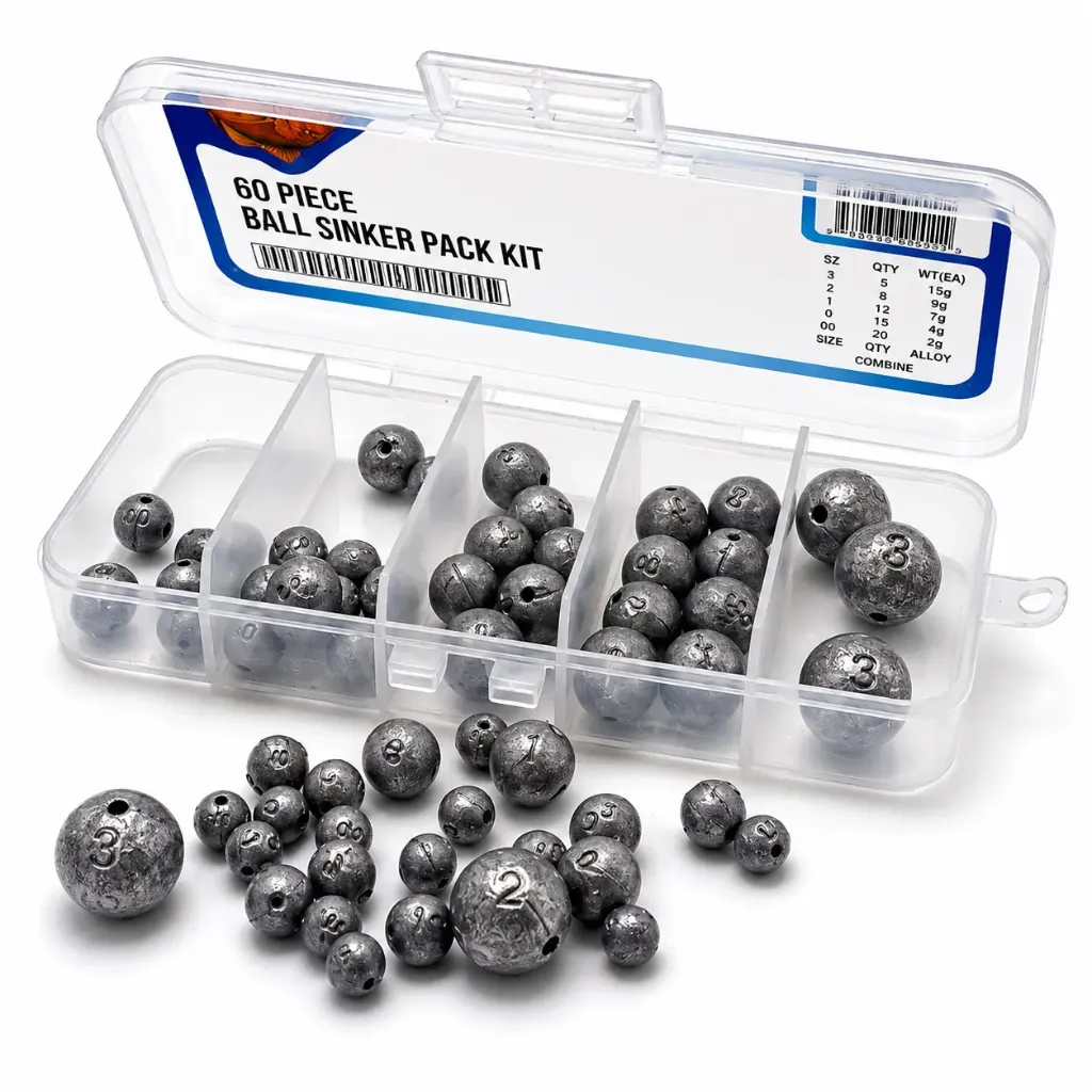 Mangrove Jacks Ball Sinker Pack Kit | 60 Pieces