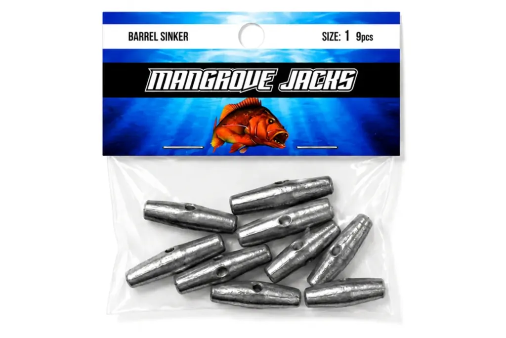 Mangrove Jacks Barrel Sinker | Size 1 | 9 Pack