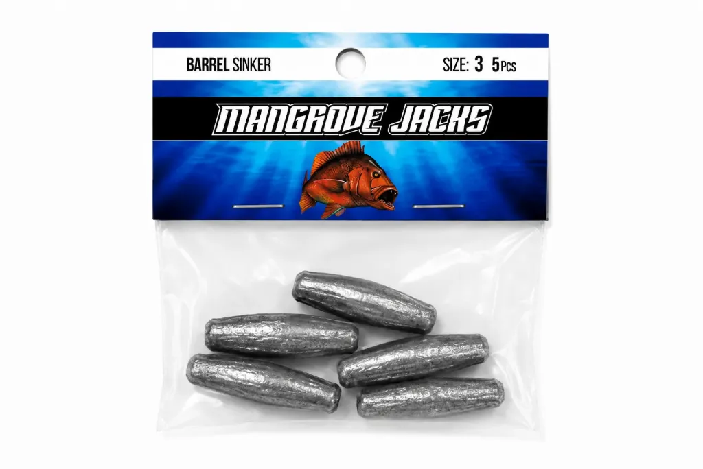 Mangrove Jacks Barrel Sinker | Size 3 | 5 Pack