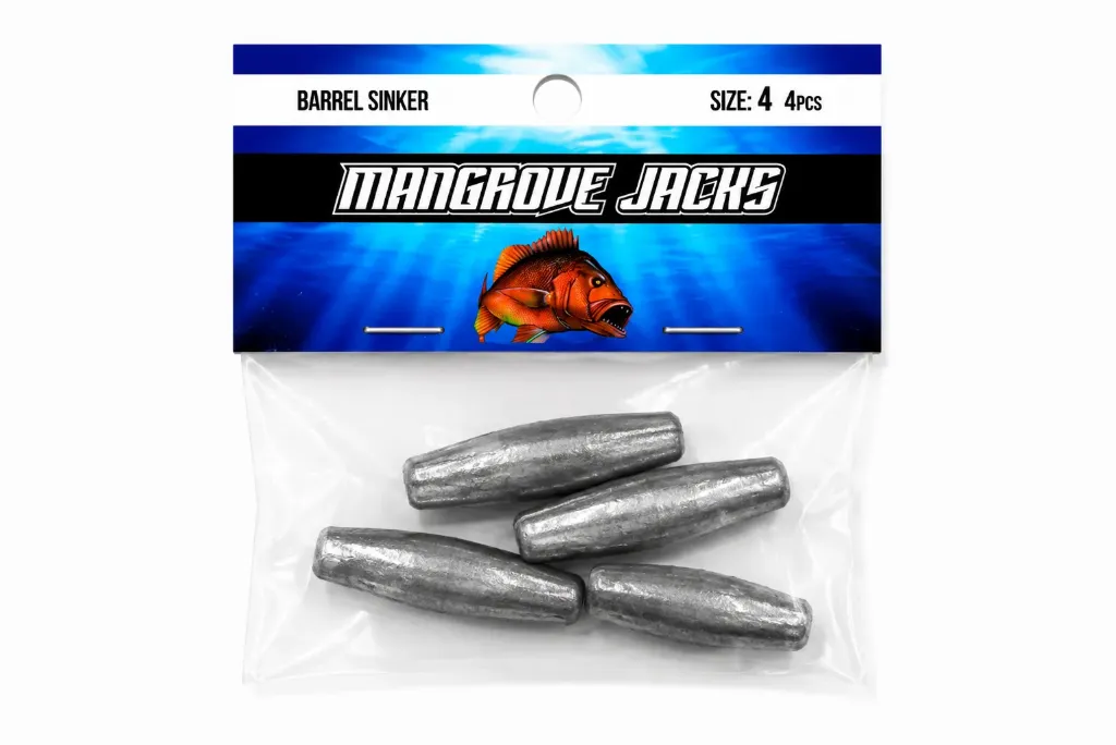 Mangrove Jacks Barrel Sinker | Size 4 | 4 Pack