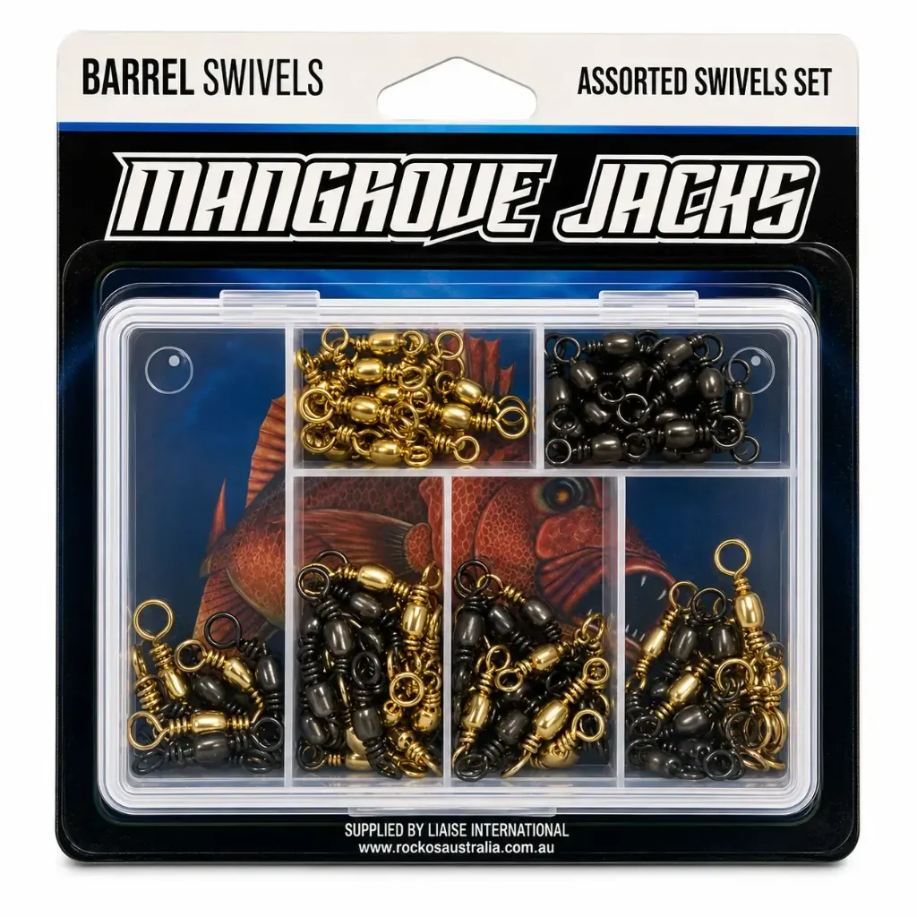 Mangrove Jacks Barrel Swivels Assorted Set | 120 Pack