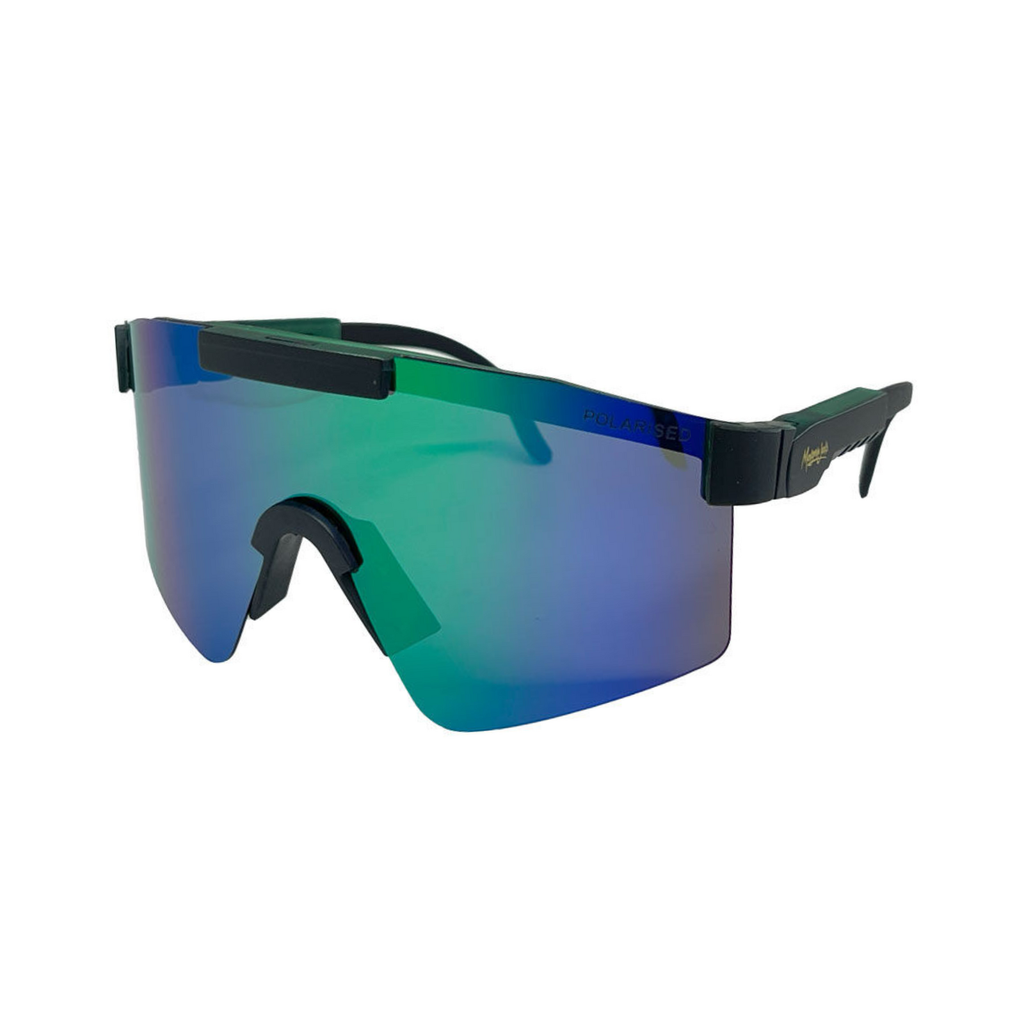 Mangrove Jacks Kids MJK073 C11 Matte Black w Matte Crystal Green / Green Revo Polarised Lenses