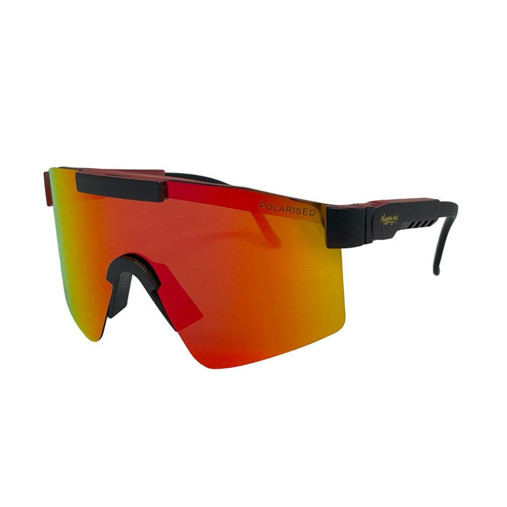 Mangrove Jacks Kids MJK073 C3 Matte Black w Matte Crystal Red / Red Revo Polarised Lenses