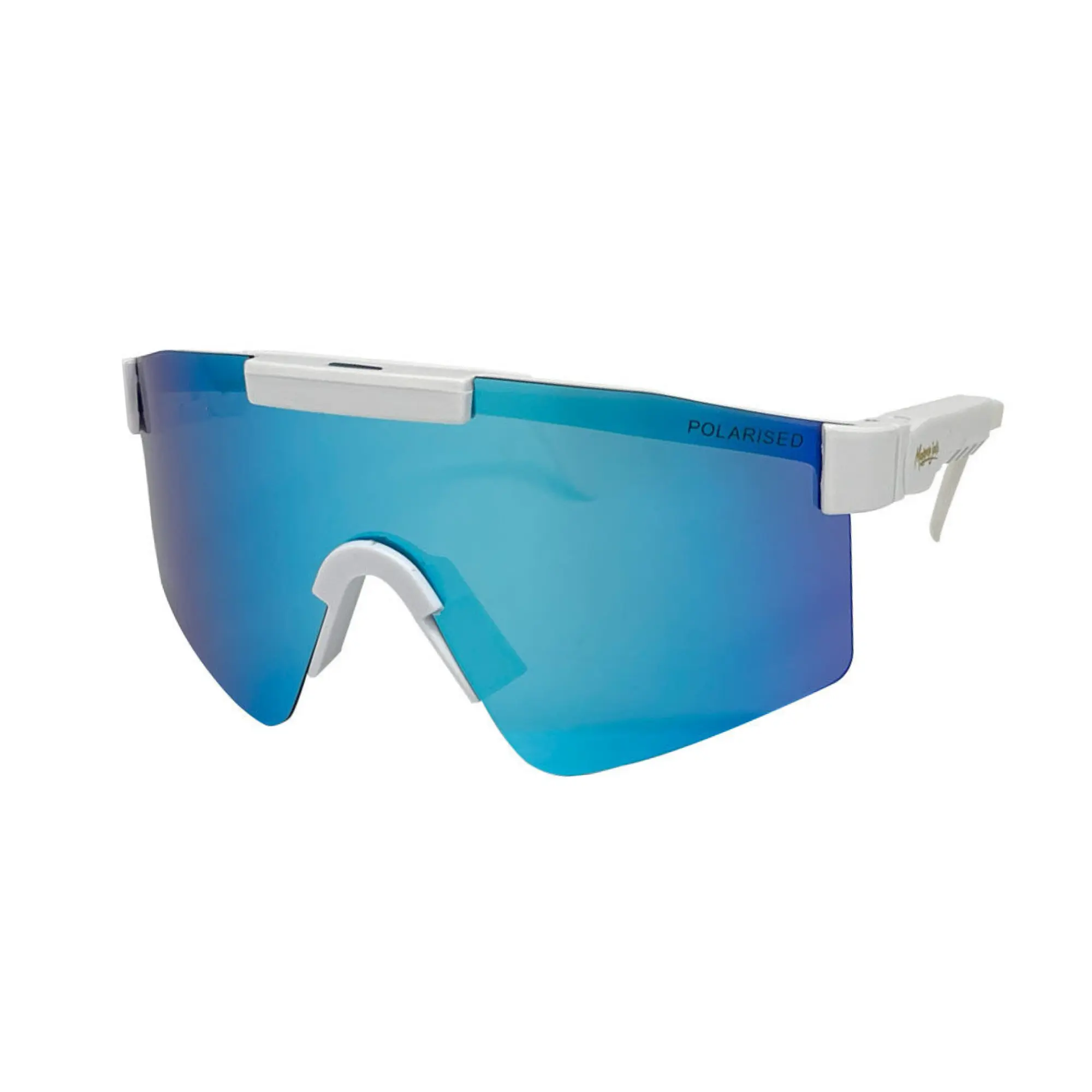 Mangrove Jacks Kids MJK073 C8 Shiny White / Ice Blue Revo Polarised Lenses