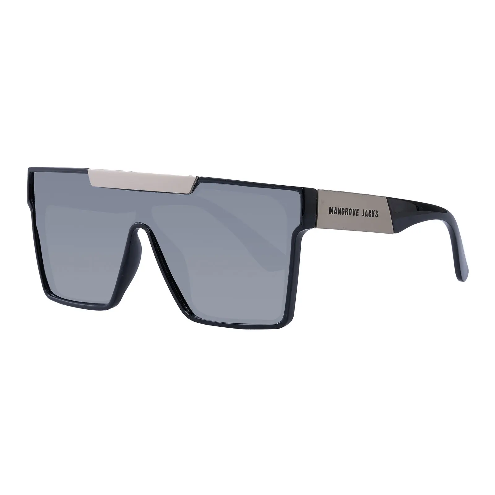 Mangrove Jacks Revolution C5 Shiny Black w Shiny Silver / Silver Flash Mirror Polarised Lenses