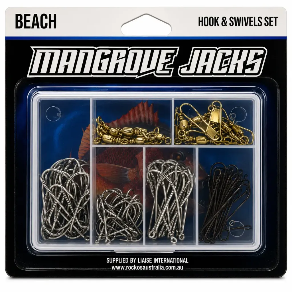 Mangrove Jacks Swivels & Hooks Set | Beach