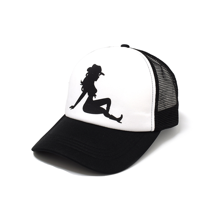 Rockos Caps - Mud Flap Girl Trucker Black/White