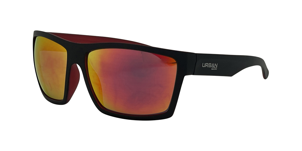 Urban Zoo Hoodlum C13 Matte Black w Matte Crystal Red Interior / Red Revo Lenses