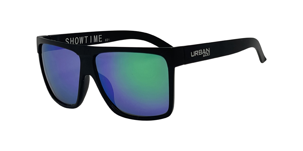 Urban Zoo Showtime C21 Matte Black / Green Revo Lenses