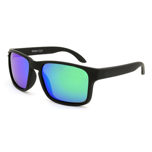 [9337217025023] Kidz K064 C21 Matte Black / Green Revo Lenses