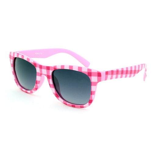 [9337217025344] Kidz K068 C12 Pink & White Check w Pale Pink / Smoke Gradient Lenses