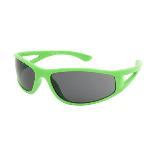 [9337217025429] Kidz K071 C18 Shiny Solid Neon Green / Smoke Lenses