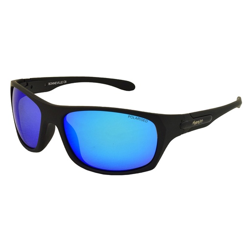 [9337217024125] Mangrove Jacks Bonneville C8 Matte Black / Ice Blue Revo Polarised Lenses